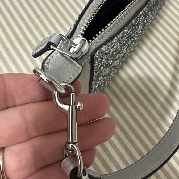 Coach Silver Shoulder Bag with Glitter Finish - Picture 5 of 6